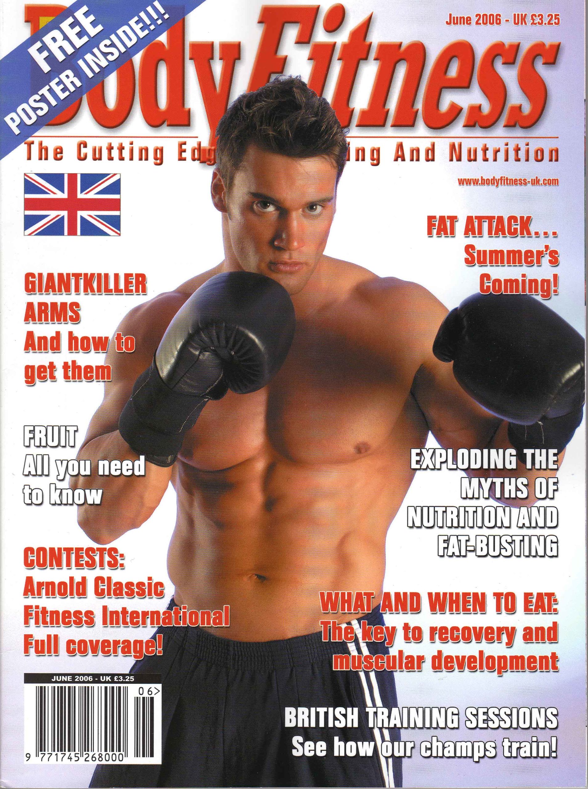Coverbild Sportmagazin Body Fitness nackter Oberkörper Mann beim Boxen